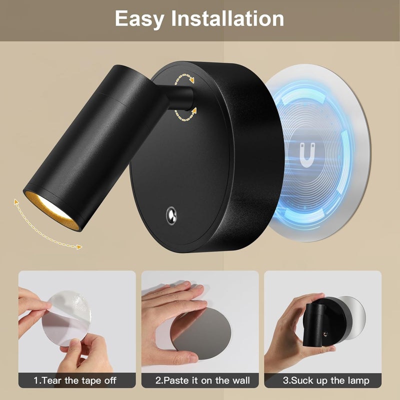 Kimjo Spot Lights Indoor, 4000mAh Rechargeable Battery LED Spotlight Indoor with Remote, Wireless Picture Lights with Timer Dimmable, Uplighting for Plant, Wall Art Display - Image 3